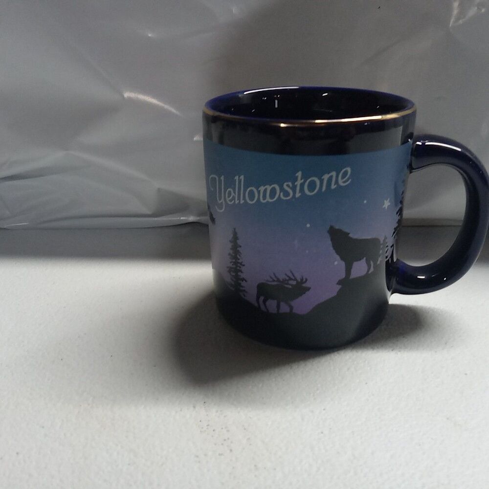 Unbranded Blue Iridescent Yellowstone Animals Mug - 12 oz.